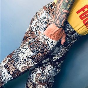 Vintage patchwork print disco 70s men’s pants